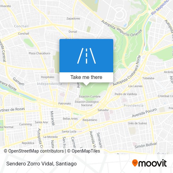 Mapa de Sendero Zorro Vidal