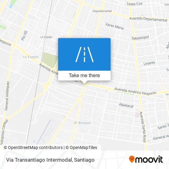 Via Transantiago Intermodal map