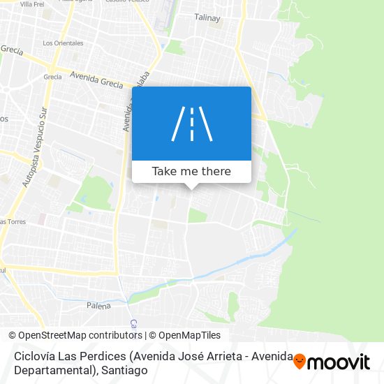 Mapa de Ciclovía Las Perdices (Avenida José Arrieta - Avenida Departamental)