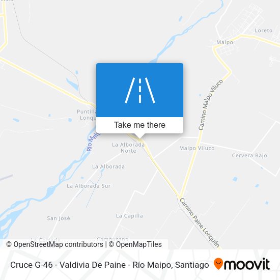 Cruce G-46 - Valdivia De Paine - Río Maipo map