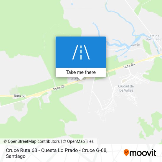 Cruce Ruta 68 - Cuesta Lo Prado - Cruce G-68 map
