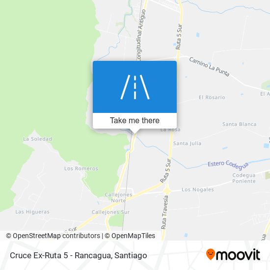 Mapa de Cruce Ex-Ruta 5 - Rancagua