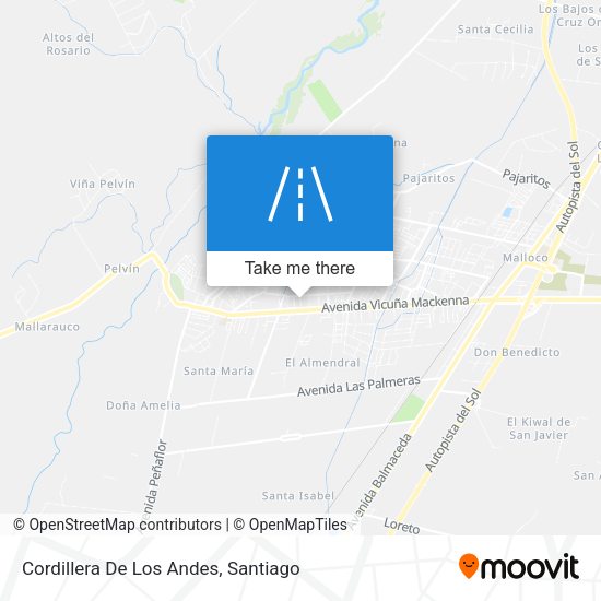 Cordillera De Los Andes map