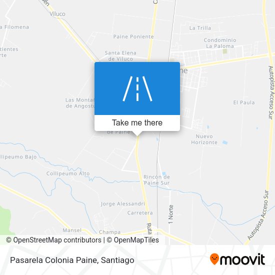 Mapa de Pasarela Colonia Paine