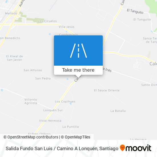 Salida Fundo San Luis / Camino A Lonquén map