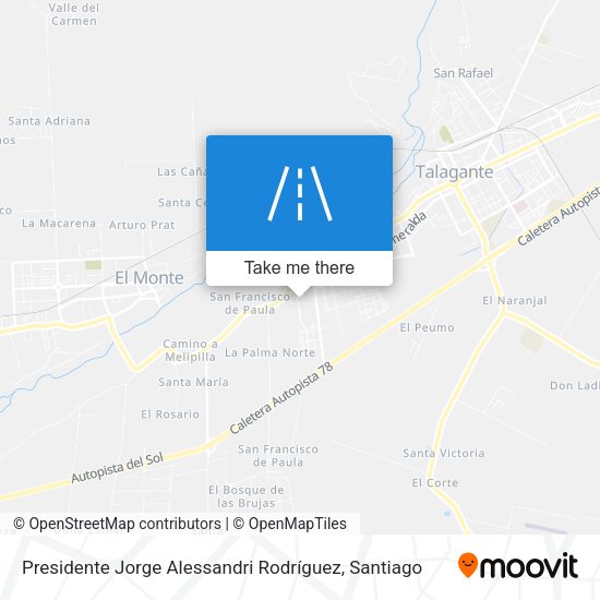 Mapa de Presidente Jorge Alessandri Rodríguez