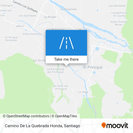 Camino De La Quebrada Honda map