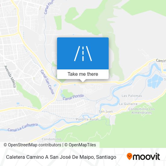 Mapa de Caletera Camino A San José De Maipo