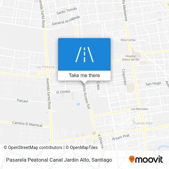 Mapa de Pasarela Peatonal Canal Jardin Alto