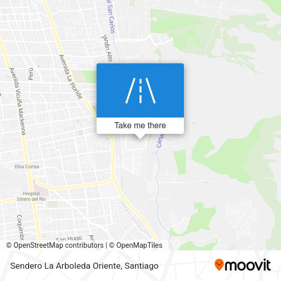 Sendero La Arboleda Oriente map