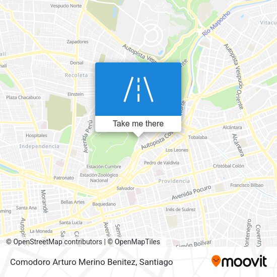 Mapa de Comodoro Arturo Merino Benitez