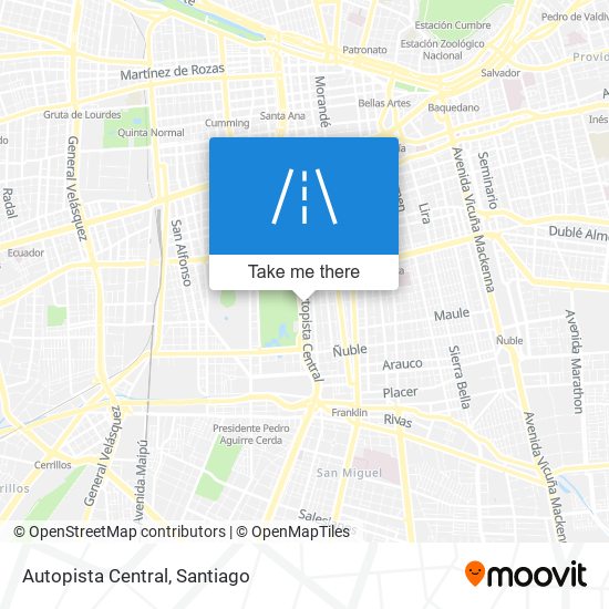 Mapa de Autopista Central