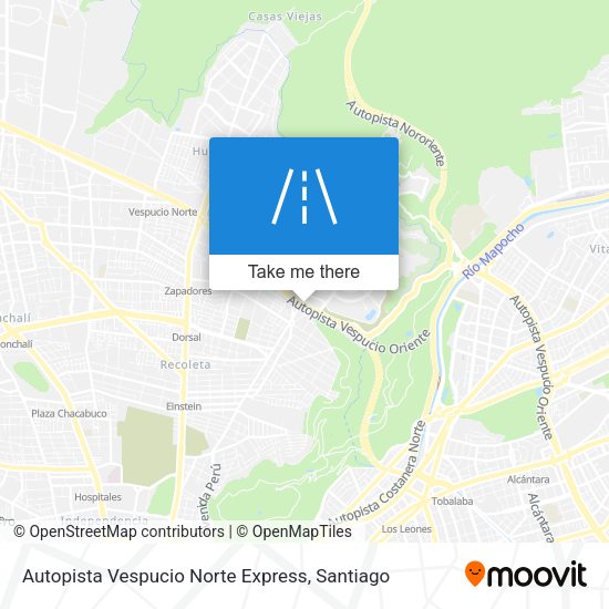 Mapa de Autopista Vespucio Norte Express