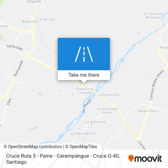 Cruce Ruta 5 - Paine - Carampangue - Cruce G-40 map