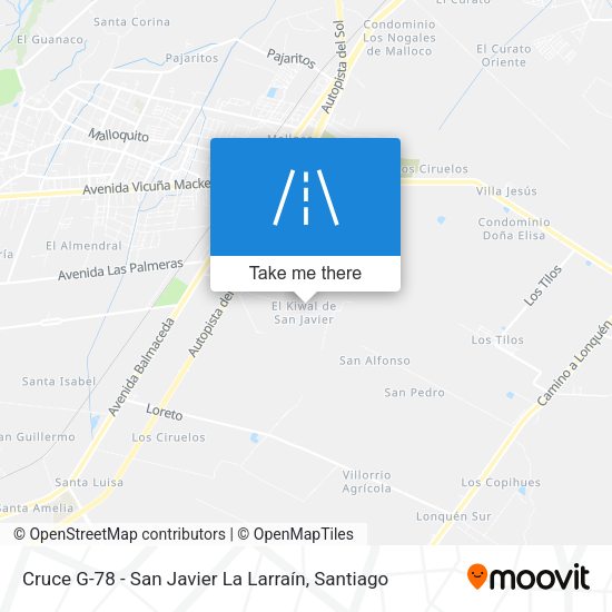 Cruce G-78 - San Javier La Larraín map