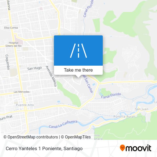 Cerro Yanteles 1 Poniente map