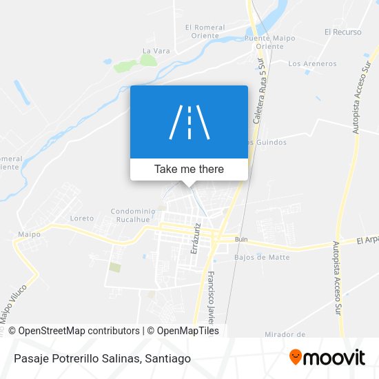 Pasaje Potrerillo Salinas map