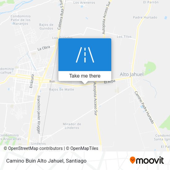 Camino Buin Alto Jahuel map
