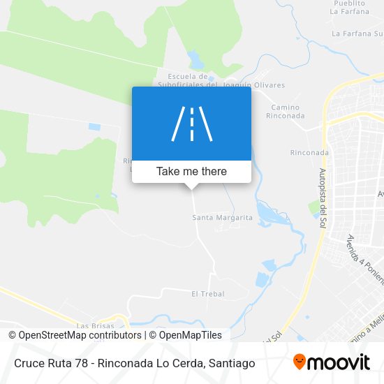 Cruce Ruta 78 - Rinconada Lo Cerda map