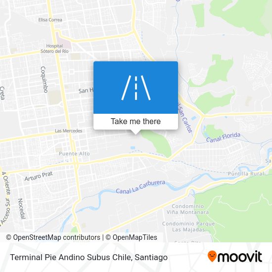 Terminal Pie Andino Subus Chile map