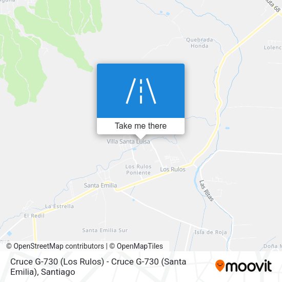 Cruce G-730 (Los Rulos) - Cruce G-730 (Santa Emilia) map