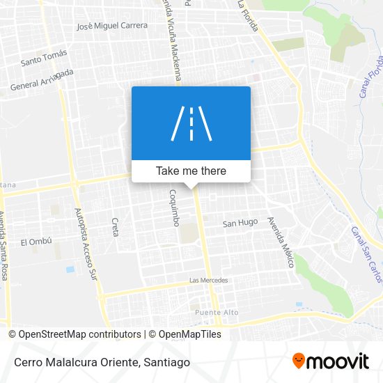 Cerro Malalcura Oriente map