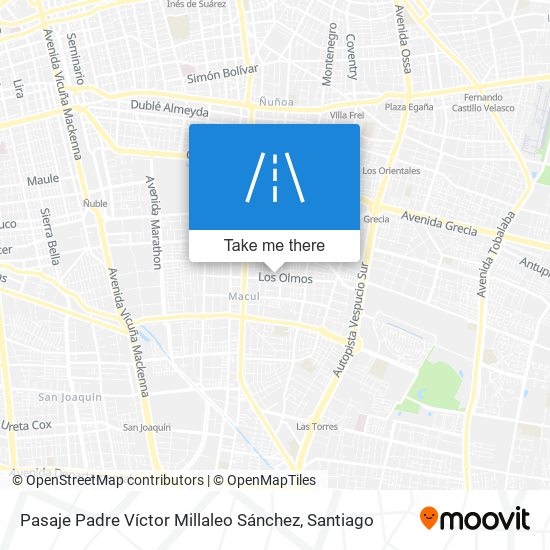 Pasaje Padre Víctor Millaleo Sánchez map