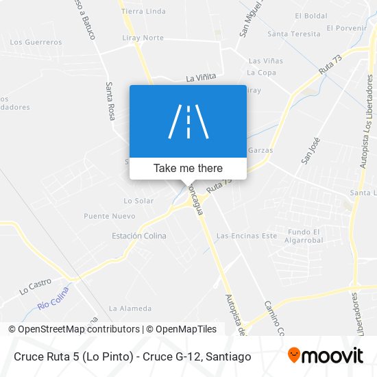 Mapa de Cruce Ruta 5 (Lo Pinto) - Cruce G-12