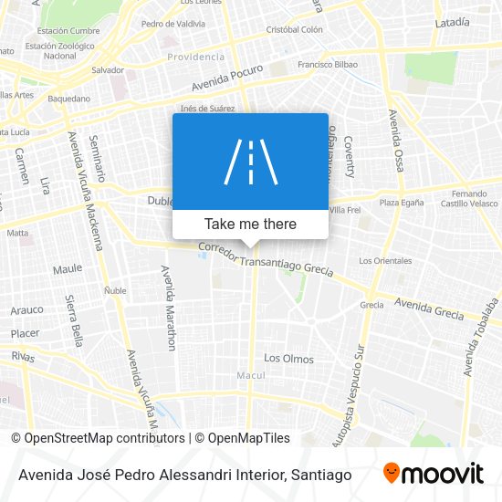Avenida José Pedro Alessandri Interior map