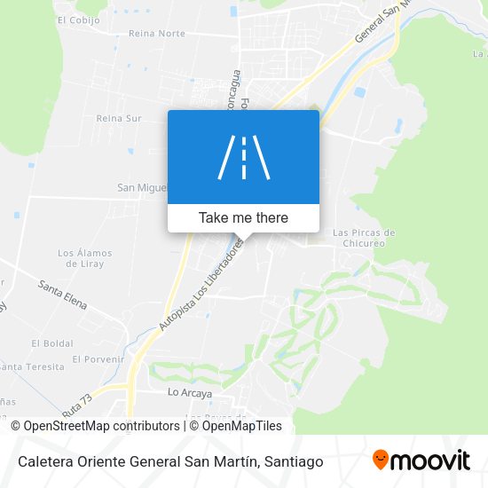 Caletera Oriente General San Martín map