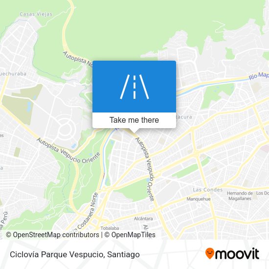 Ciclovía Parque Vespucio map
