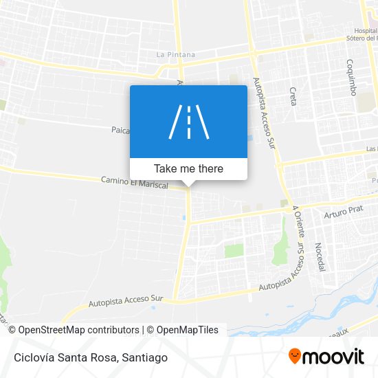 Ciclovía Santa Rosa map