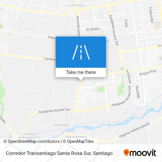 Corredor Transantiago Santa Rosa Sur map