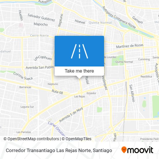 Corredor Transantiago Las Rejas Norte map