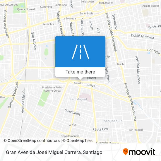 Gran Avenida José Miguel Carrera map