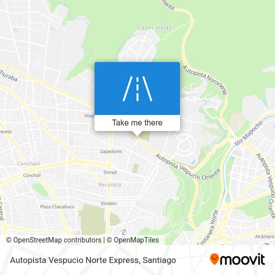 Autopista Vespucio Norte Express map