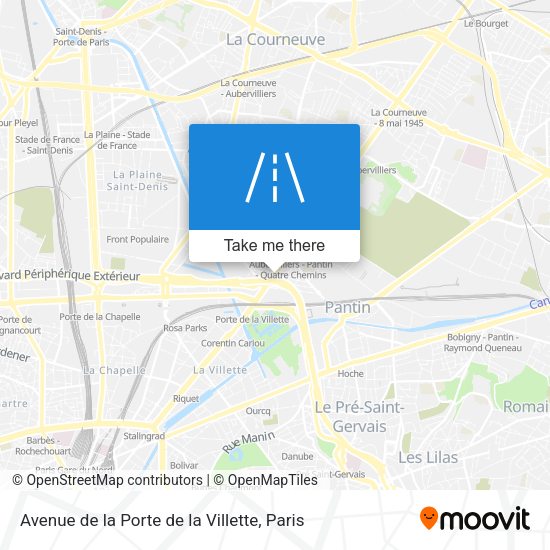 Avenue de la Porte de la Villette map