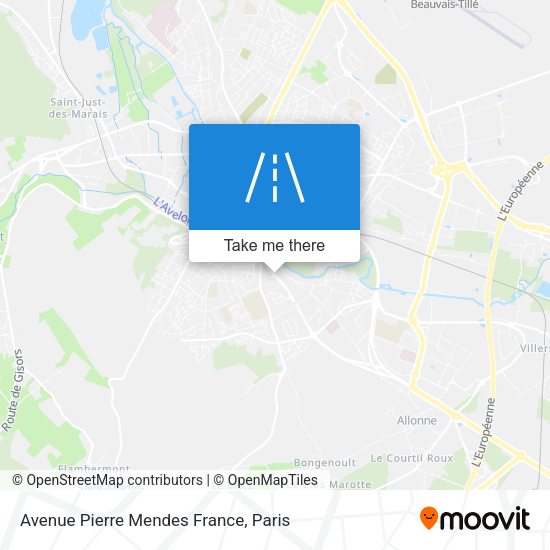 Avenue Pierre Mendes France map