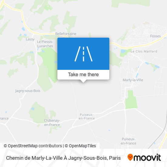 Chemin de Marly-La-Ville À Jagny-Sous-Bois map