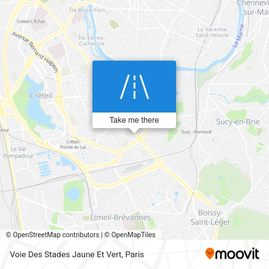 Voie Des Stades Jaune Et Vert map