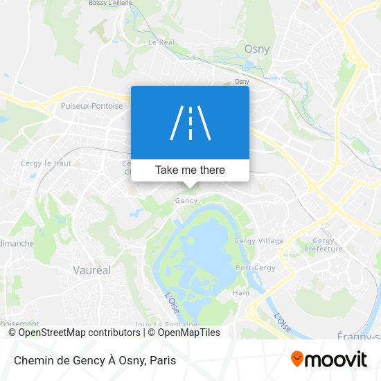 Chemin de Gency À Osny map