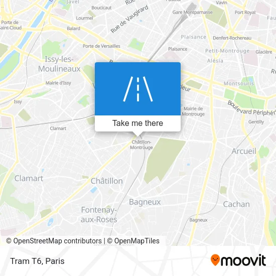 Tram T6 map