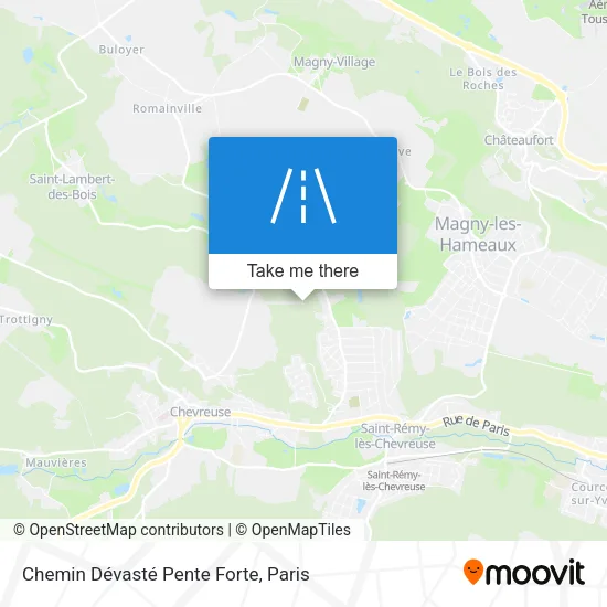 Chemin Dévasté Pente Forte map