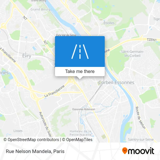 Rue Nelson Mandela map