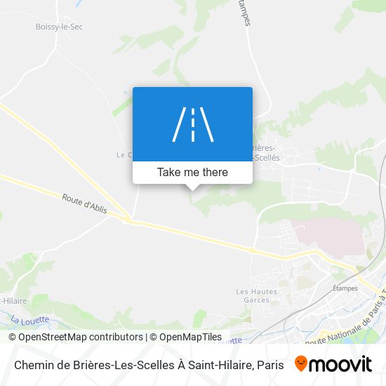 Chemin De Brières-Les-Scelles À Saint-Hilaire map
