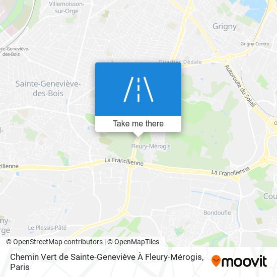 Mapa Chemin Vert de Sainte-Geneviève À Fleury-Mérogis