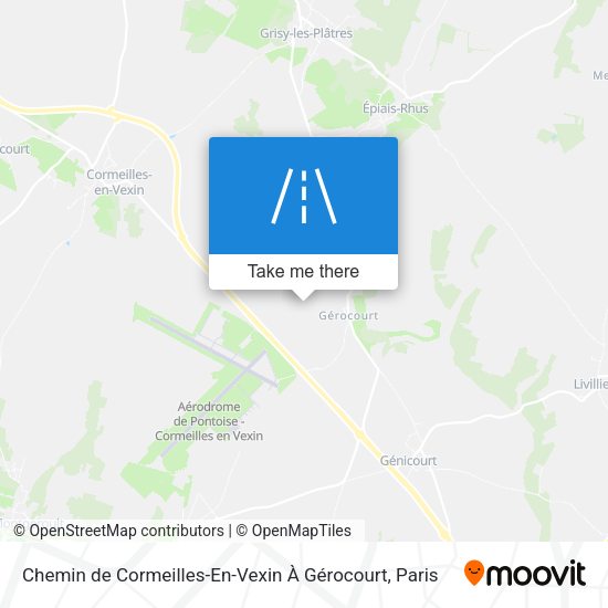 Chemin de Cormeilles-En-Vexin À Gérocourt map