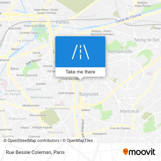 Rue Bessie Coleman map