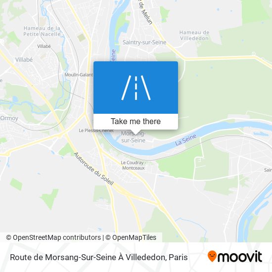 Mapa Route de Morsang-Sur-Seine À Villededon