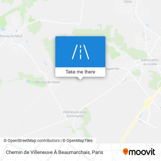 Chemin De Villeneuve À Beaumarchais map